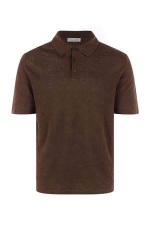 Polo in lino color marrone ROBERTO COLLINA | 261MYA2002408